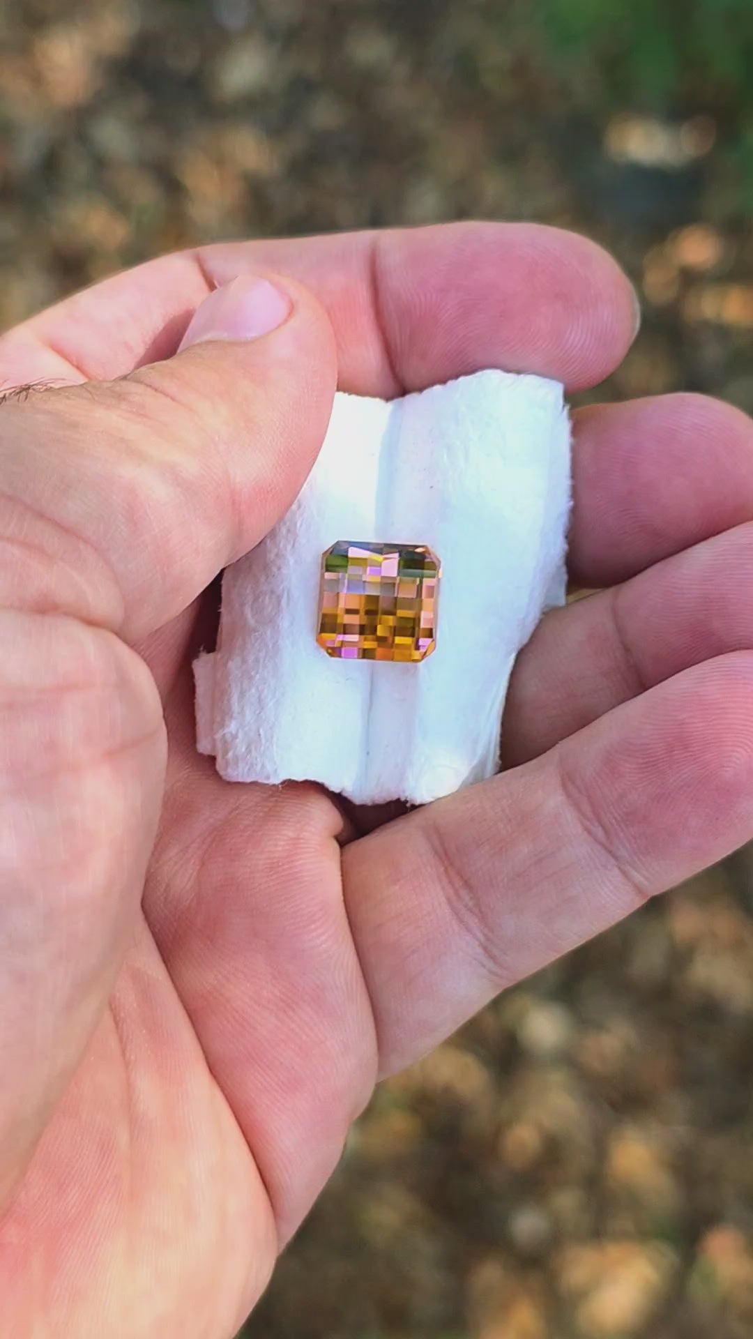 Toasted Orange Erbium YAG, Pixel Square Cut, 12.86 Carats