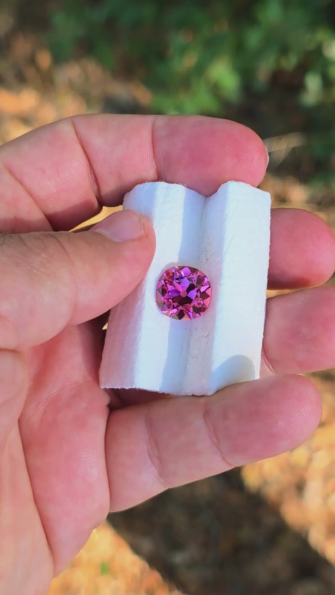 Czochralski Titanium Pink Sapphire, Antique Cushion Cut, 8.47 Carats