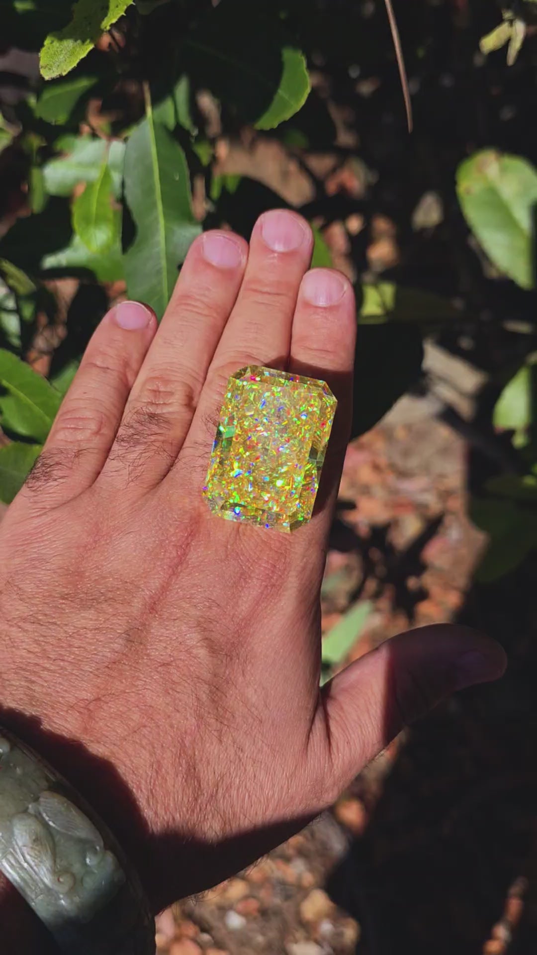 White Rutile 🌈🍭🦄, Crushed Ice Rectangle Cut, 227.80 Carats