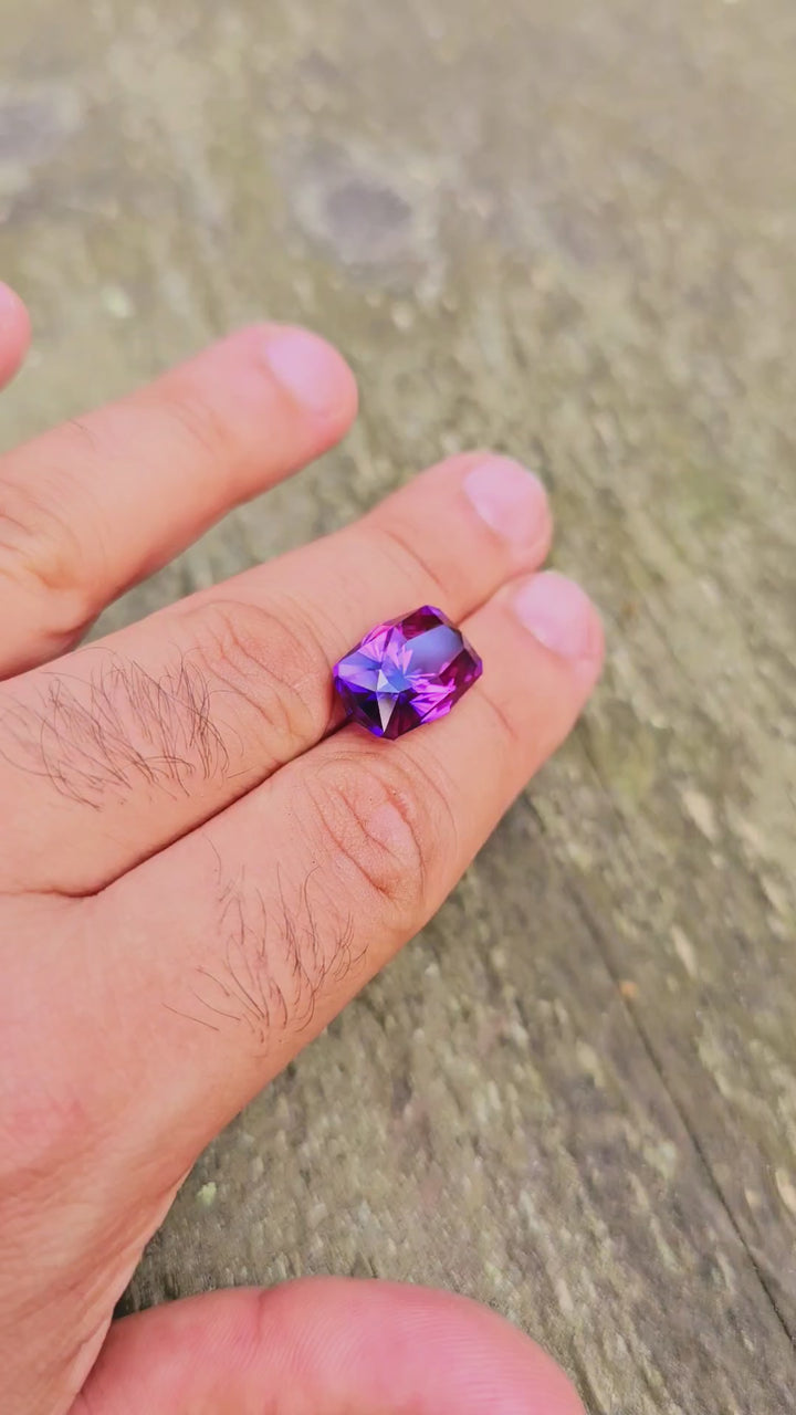 Purple Lab Sapphire, House Of Sylas Long Cushion Cut, 17.35 Carats