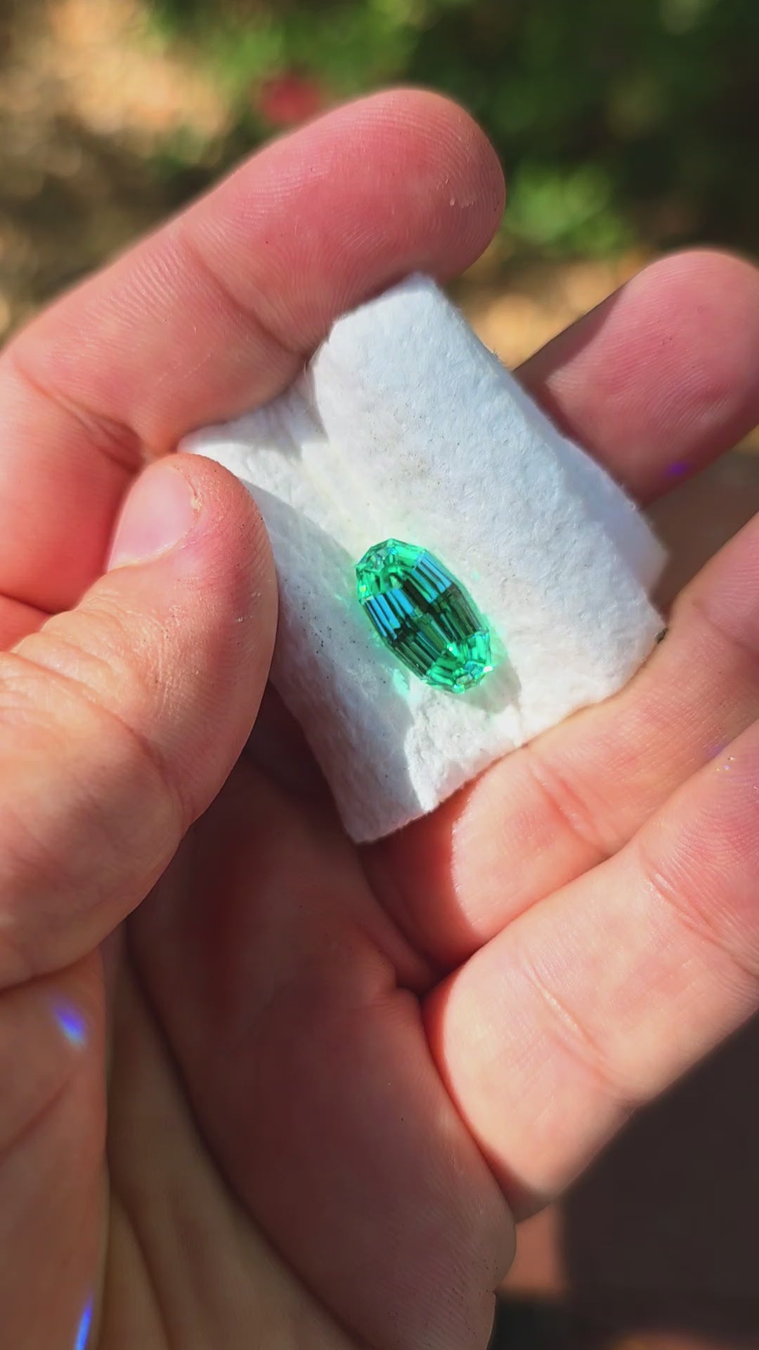 Repurposed Teal "Paraiba" YAG, Long Step Oval Cut, 6.90 Carats