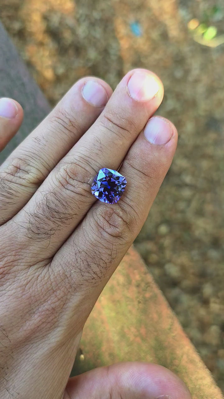 Light Purple Lab Sapphire, House Of Sylas Cushion Cut, 10.40 Carats