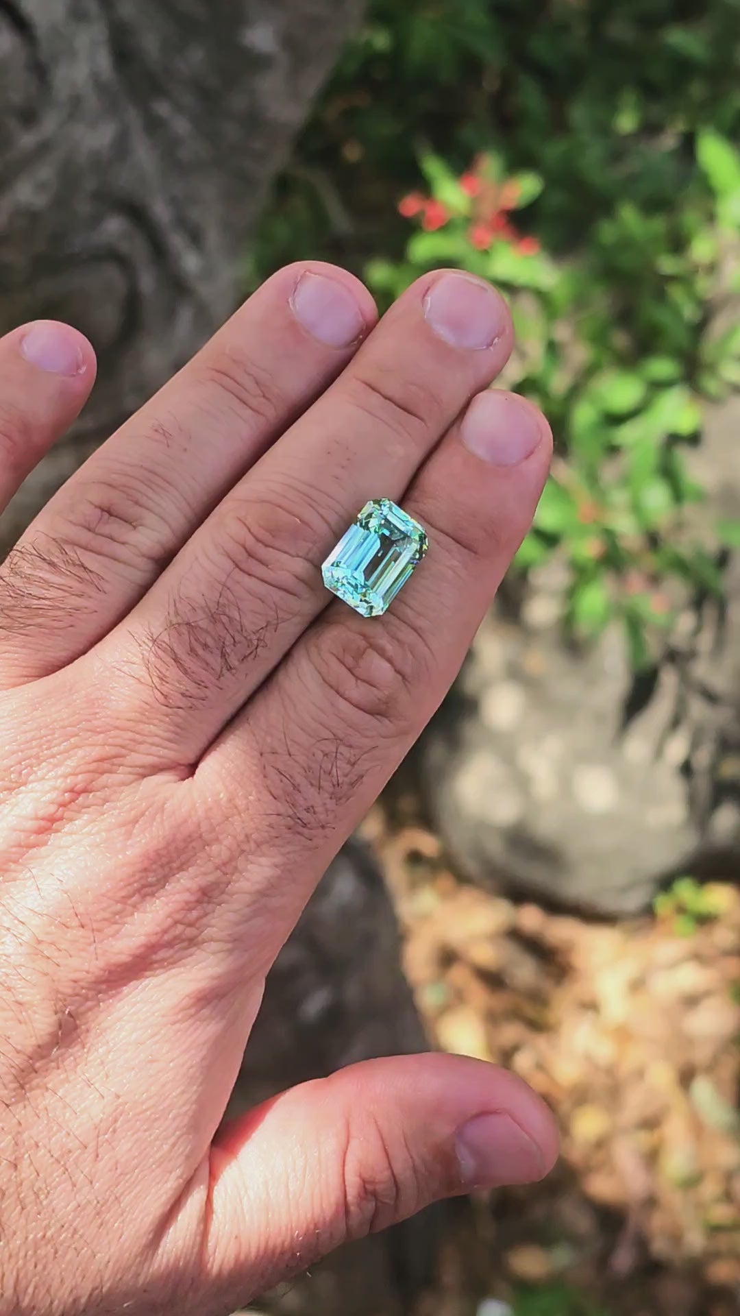 Pastel Mint Laser Garnet, Emerald Cut, 15.91 Carats