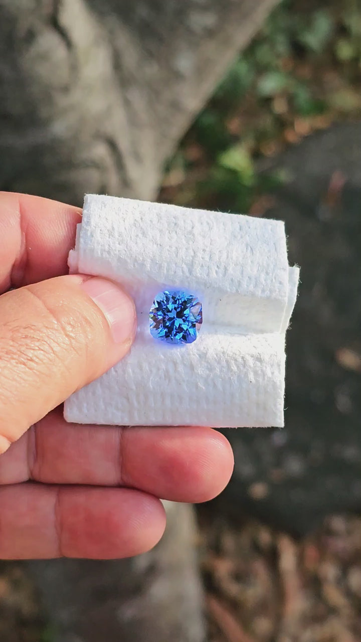 Cornflower Blue Lab Spinel, House Of Sylas Cushion Cut, 7.32 Carats