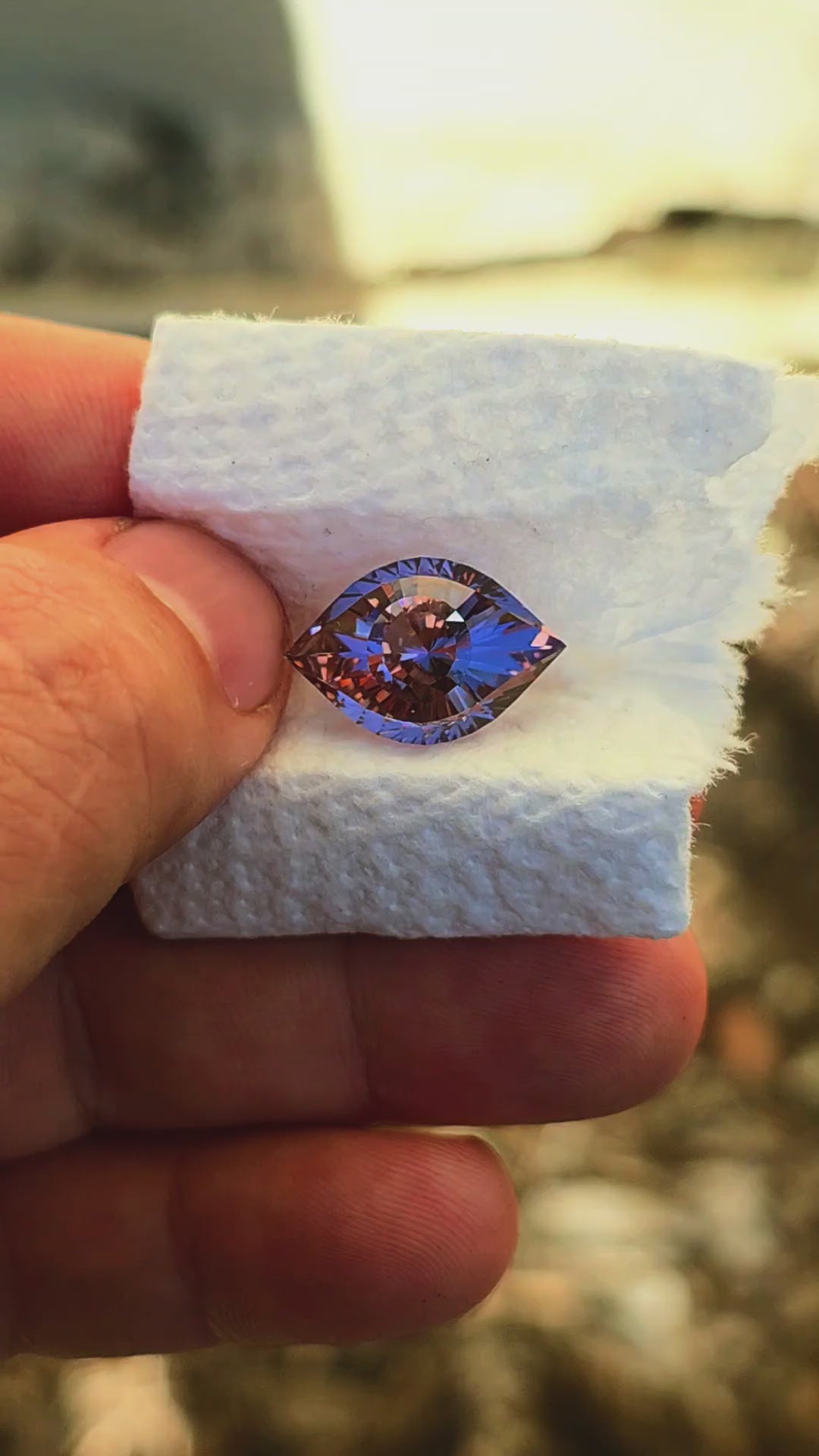 Purple Neodymium YAG, Cleopatra's Eye Cut, 17.06 Carats