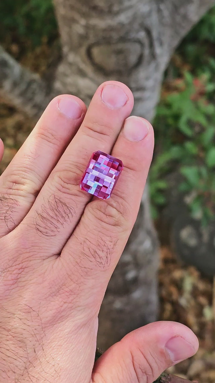 Repurposed Laser Alexandrite, Pixel Rectangle Cut, 28.54 Carats