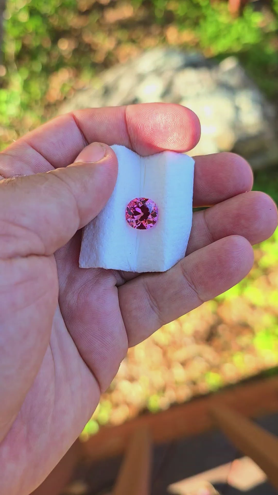 Fire Padparadscha Lab Sapphire, Antique Cushion Cut, 6.43 Carats