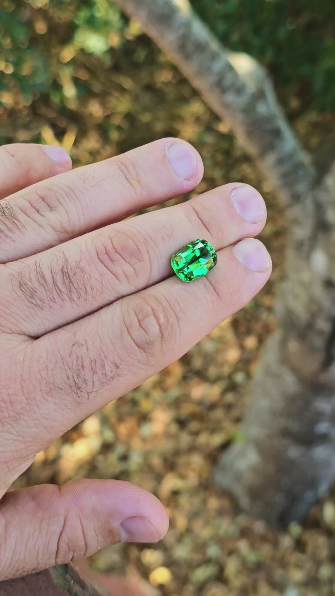 Green CTH YAG, Antique Long Cushion Cut, 6.13 Carats