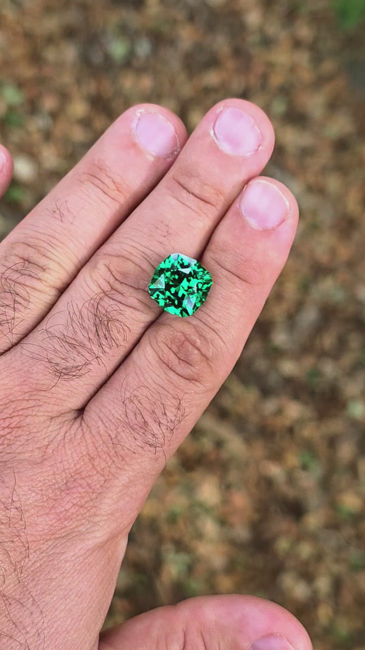 Green CTH YAG, House Of Sylas Cushion Cut, 15.44 Carats