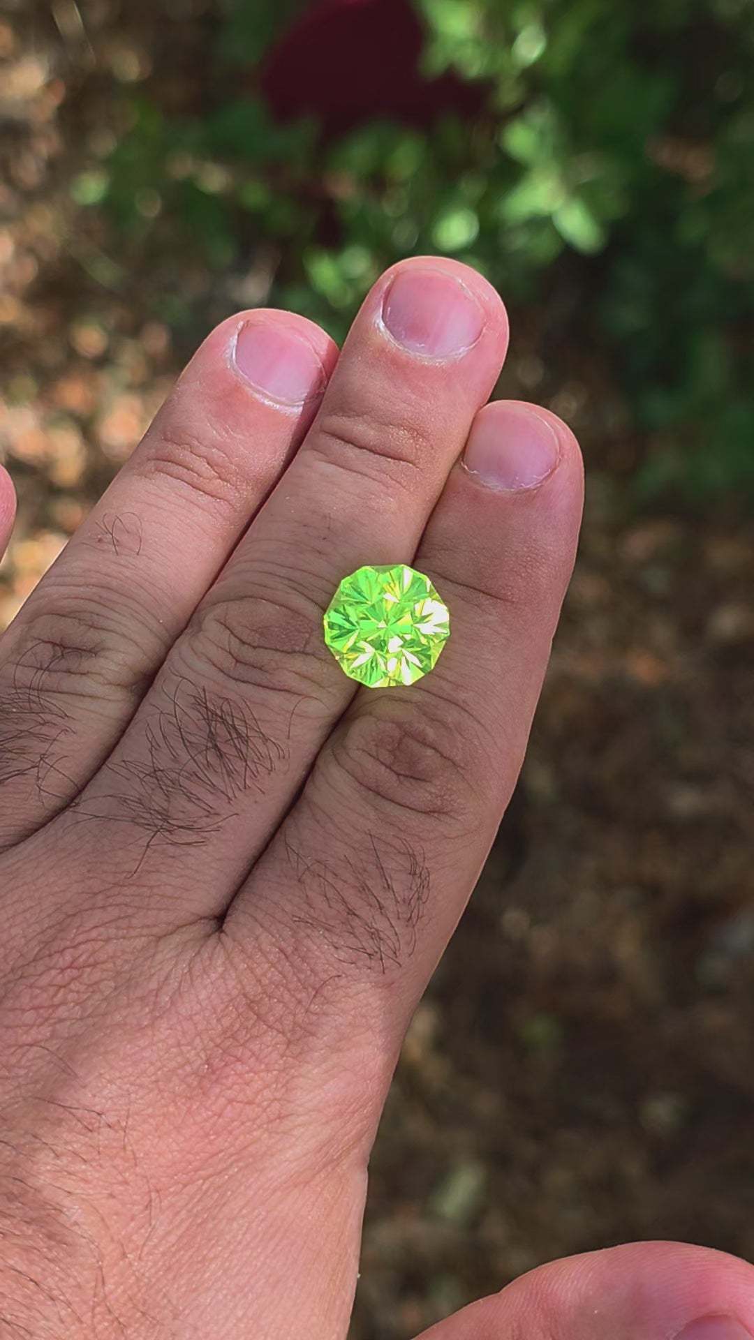 Green LuAG, Gnome's Geode Cut, 21.12 Carats
