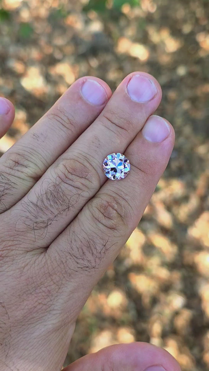 Purple Neodymium+ YAG, Traditional Round Brilliant Cut, 7.11 Carats