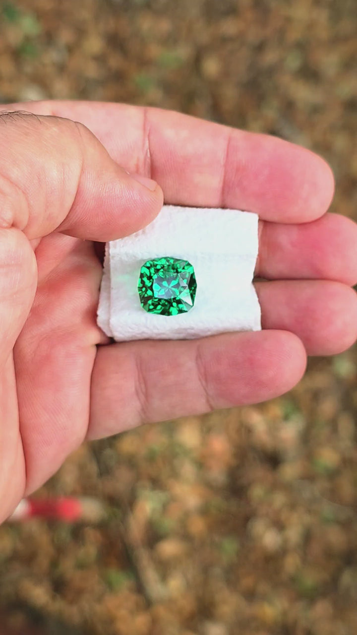 Green CTH YAG, House Of Sylas Cushion Cut, 15.44 Carats