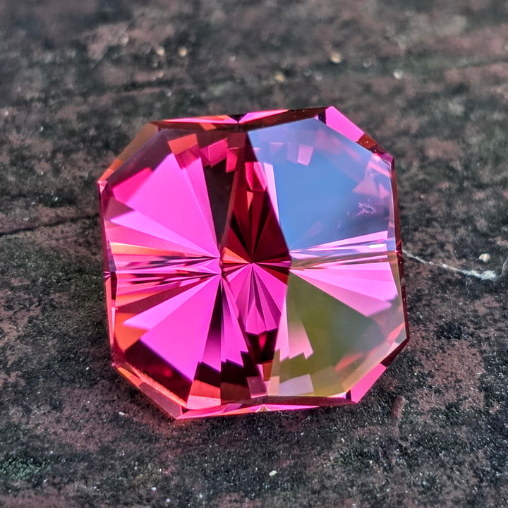 Czochralski Titanium Pink Sapphire, Tessellation Cut, 14.86 Carats