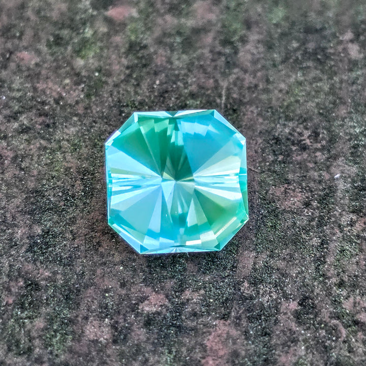 Bitterfeld Teal Lab Spinel , Tessellation Cut, 4.76 Carats