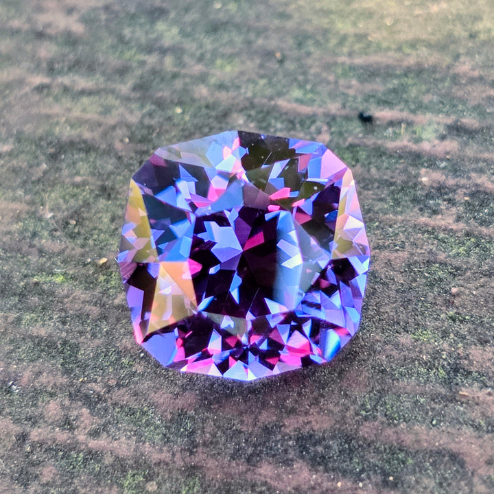 Djeva Color Change Lab Sapphire, House Of Sylas Cushion Cut, 8.92 Carats