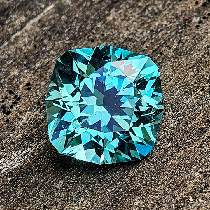 Bright Cobalt Teal Lab Sapphire, House Of Sylas Cushion Cut, 4.79 Carats
