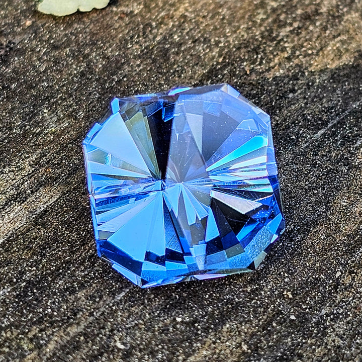 Cornflower Blue Lab Spinel, Tessellation Cut, 7.41 Carats