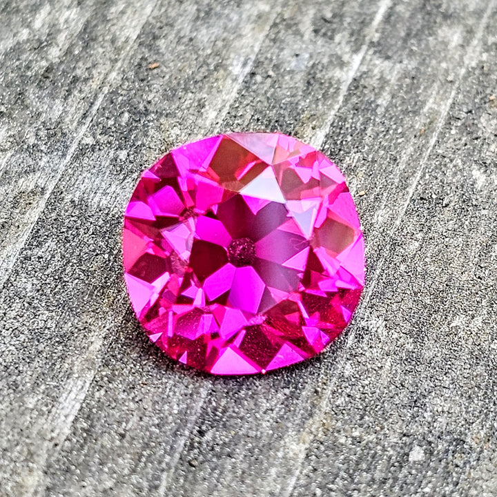 Neon Purple Lab Sapphire, Antique Cushion Cut, 7.22 Carats