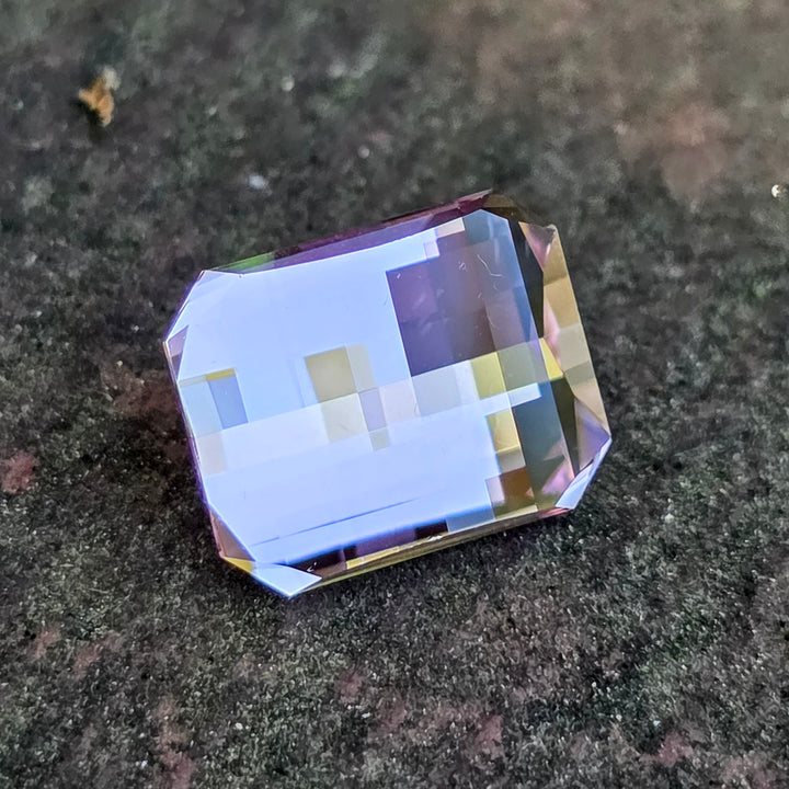 Lilac Purple Czochralski Lab Sapphire, Pixel Rectangle Cut, 6.80 Carats