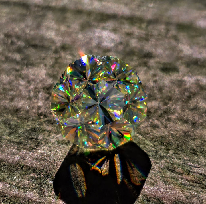 White Rutile 🌈🍭🦄, Gnome's Geode Cut, 7.00 Carats