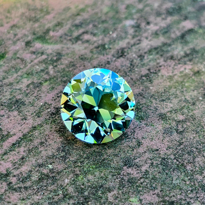 Pastel Mint Laser Garnet, Traditional Round Brilliant Cut, 8.13 Carats