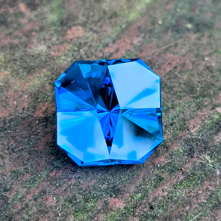 Blue Cobalt YAG, Tessellation Cut, 20.69 Carats