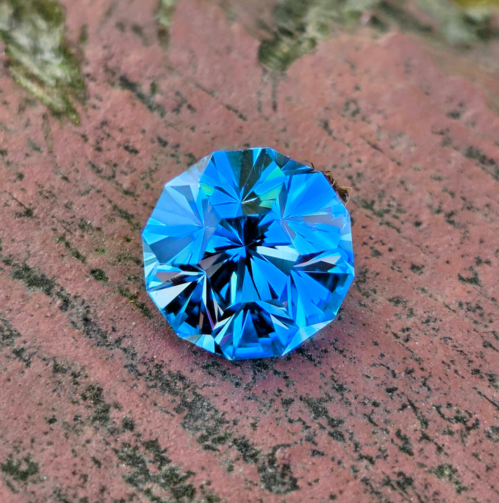 Blue Cobalt YAG, Gnome's Geode Cut, 9.19 Carats