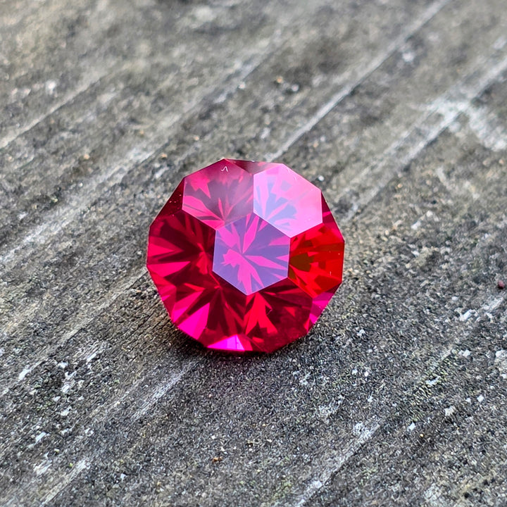 Pigeon Blood Lab Spinel, Gnome's Geode Cut, 5.51 Carats