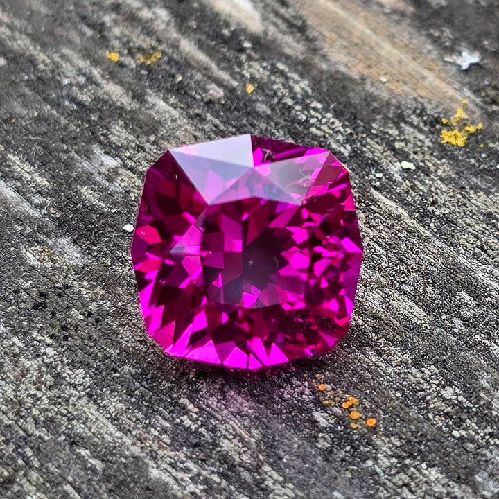 Neon Pink Lab Sapphire, House Of Sylas Cushion Cut, 9.22 Carats