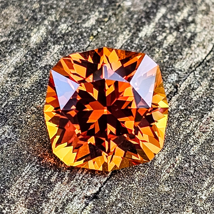 Pumpkin Orange Lab Sapphire, House Of Sylas Cushion Cut, 8.39 Carats