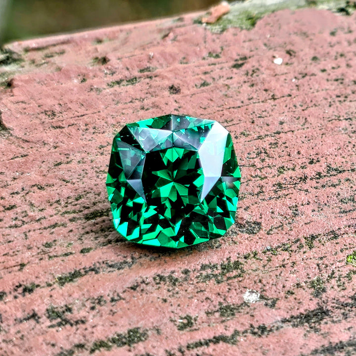 Green CTH YAG, House Of Sylas Cushion Cut, 15.44 Carats