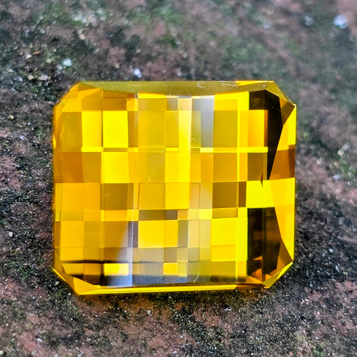 Golden Yellow Lab Sapphire, Pixel Rectangle Cut, 8.51 Carats