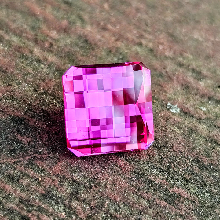 Pink Lab Sapphire, Pixel Square Cut, 16.61 Carats