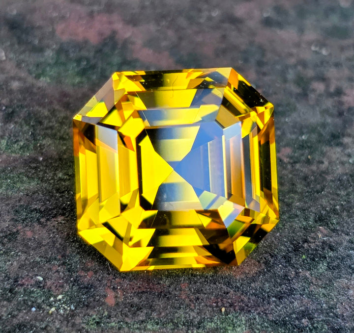 Golden Yellow Lab Sapphire, Asscher Cut, 10.27 Carats