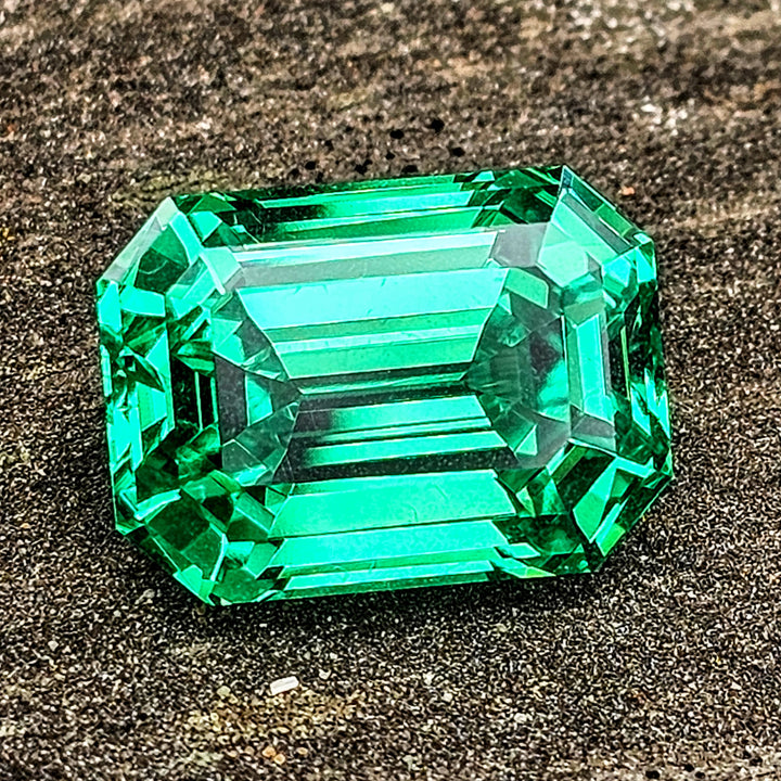 Vivid Green Vanadium YAG, Emerald Cut, 10.53 Carats