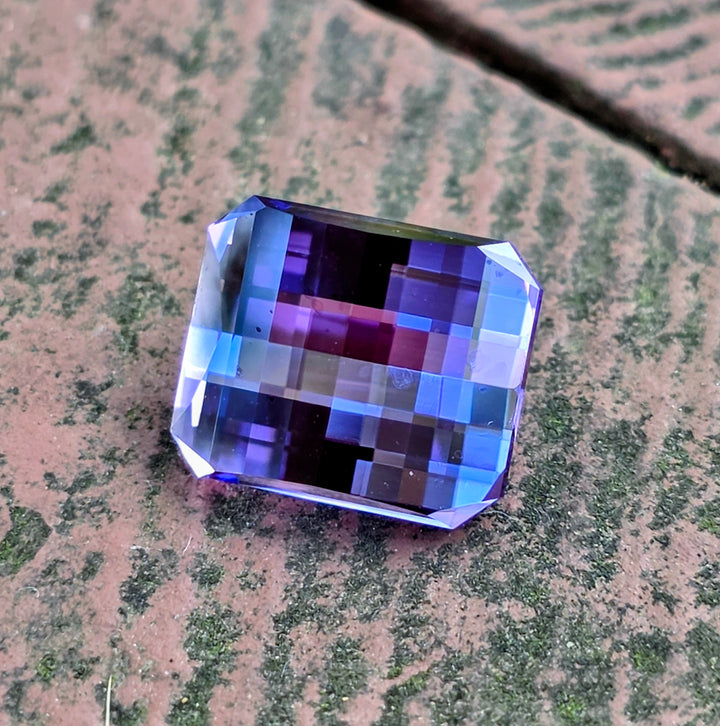 Light Purple Lab Sapphire, Pixel Rectangle Cut, 9.58 Carats