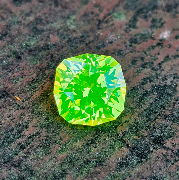 Green LuAG, House Of Sylas Cushion Cut, 9.11 Carats