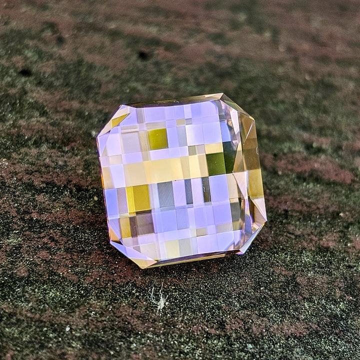 Soviet Era Padparadscha Erbium YAG, Pixel Square Cut, 8.26 Carats