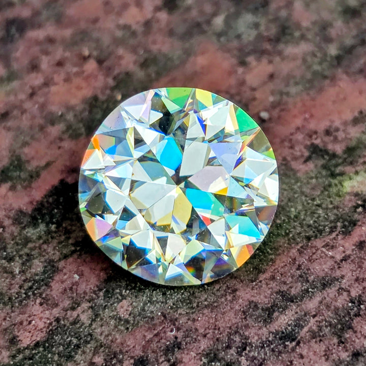 White Rutile 🌈🍭🦄, Traditional Round Brilliant Cut, 7.30 Carats