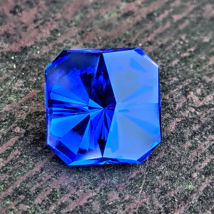 Djeva Fire Blue Lab Spinel, Tessellation Cut, 19.52 Carats