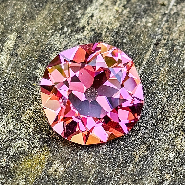 Czochralski Titanium Pink Sapphire, Antique Cushion Cut, 8.91 Carats