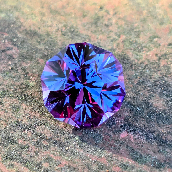 Djeva Color Change Lab Sapphire, Gnome's Geode Cut, 9.00 Carats
