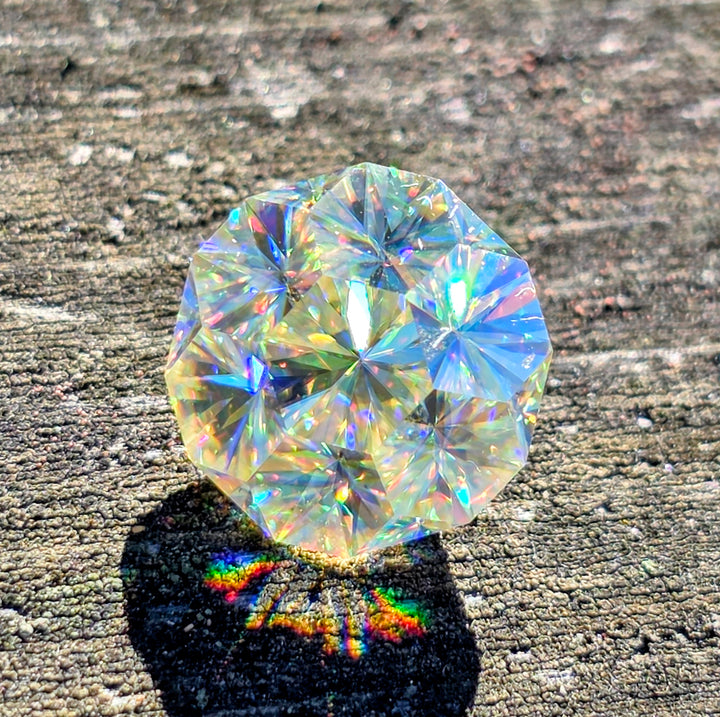 White Rutile 🌈🍭🦄, Gnome's Geode Cut, 5.60 Carats