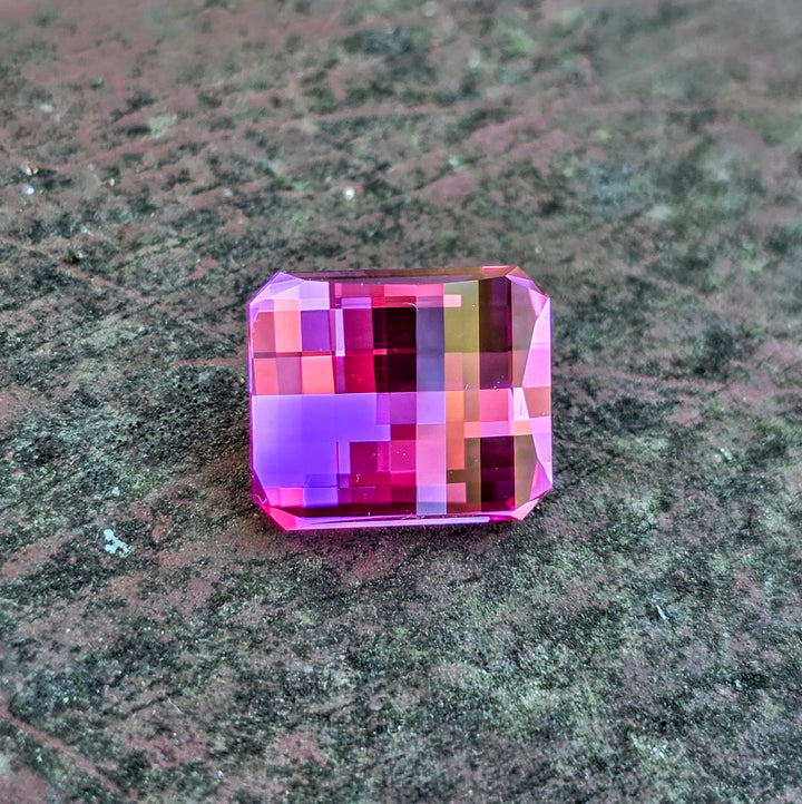 Pink Lab Sapphire, Pixel Rectangle Cut, 11.32 Carats