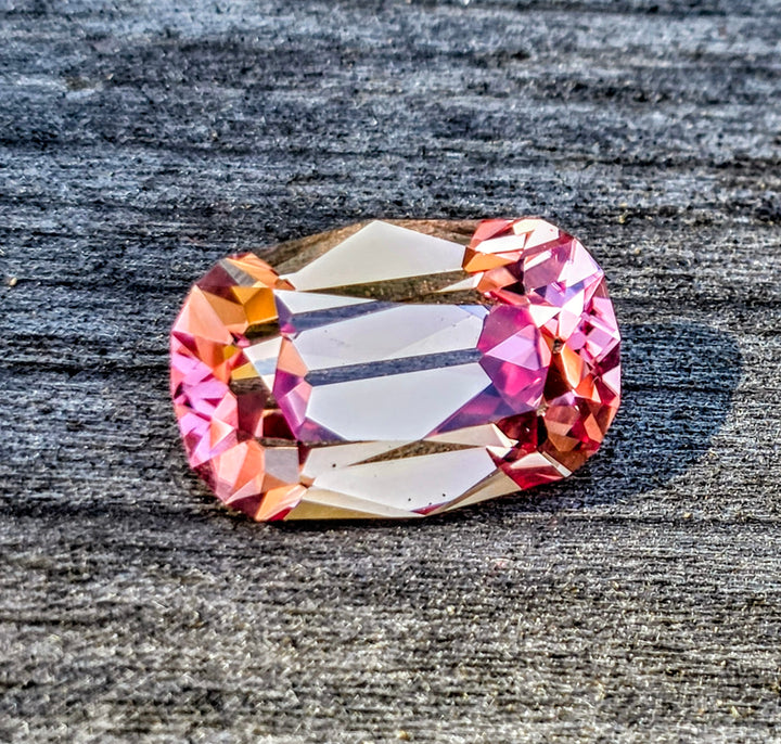 Light Orange Padparadscha Lab Sapphire, Antique Long Cushion, 13.24 Carats