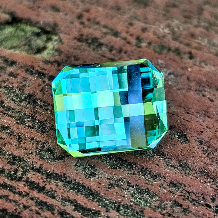 Teal "Paraiba" YAG, Pixel Rectangle Cut, 12.63 Carats