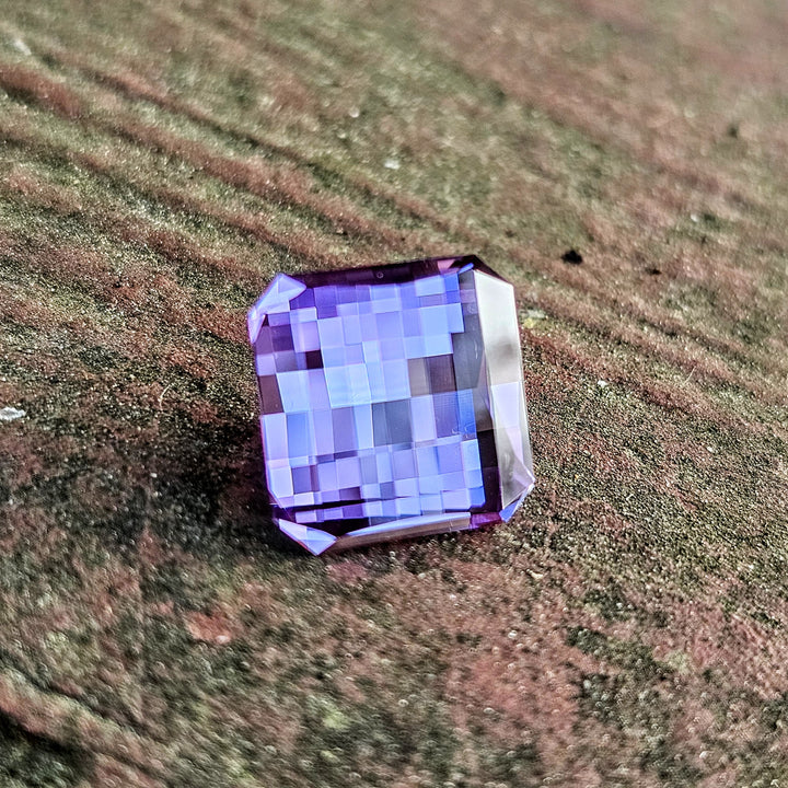 Light Purple Lab Sapphire, Pixel Square Cut, 8.10 Carats