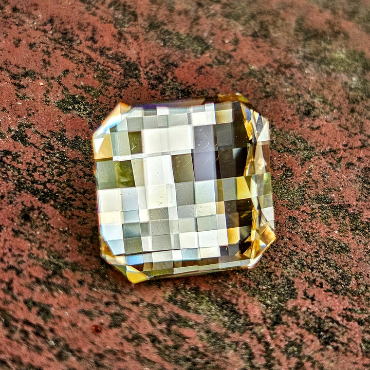Experimental Samarium YAG, Pixel Square Cut, 9.00 Carats