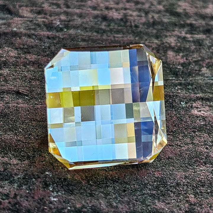 Experimental Samarium YAG, Pixel Square Cut, 21.42 Carats