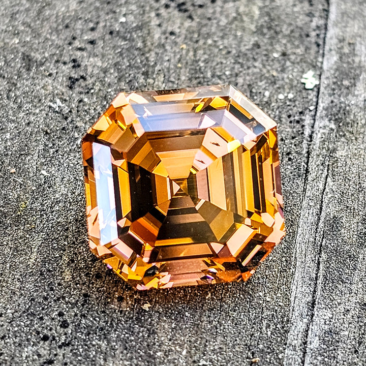 Tangerine Laser Garnet, Asscher Cut, 15.27 Carats